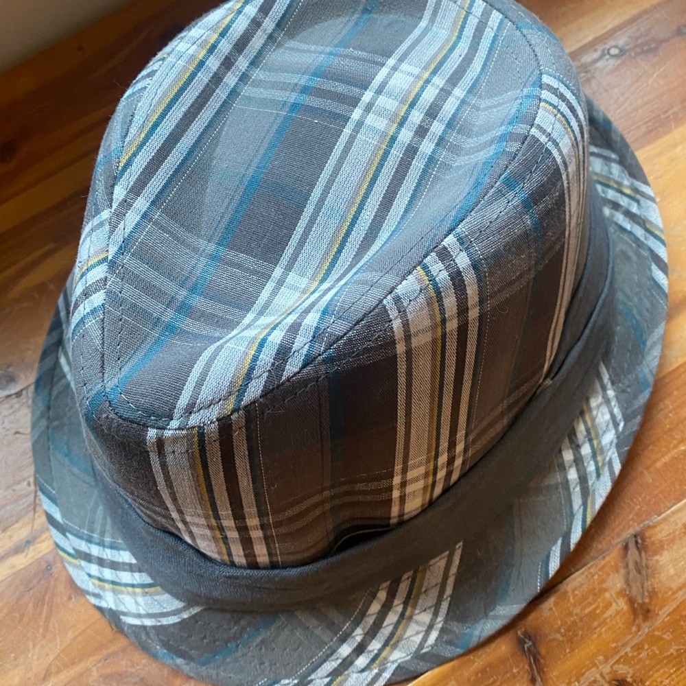 Fedora Hat Grey/Blue Size L/XL